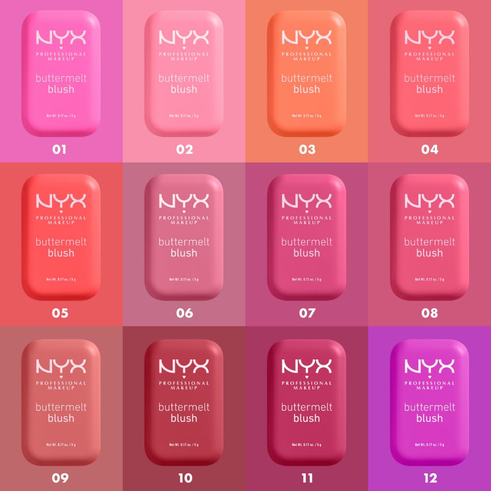 NYX PROFESSIONAL MAKEUP Buttermelt Powder Blush, Fade and Transfer-Resistant Blush, Up to 12HR Make Up Wear, Vegan Formula - Sooner The Butta