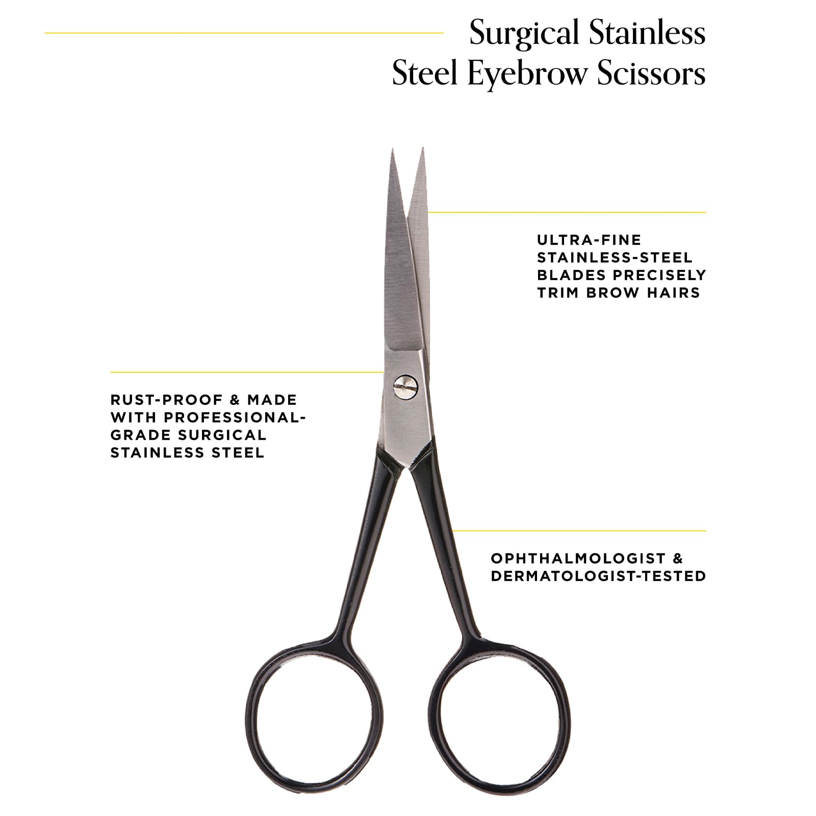 Arches and Halos Surgical Stainless Steel Eyebrow Scissors For Unisex 1 Pc Scissors