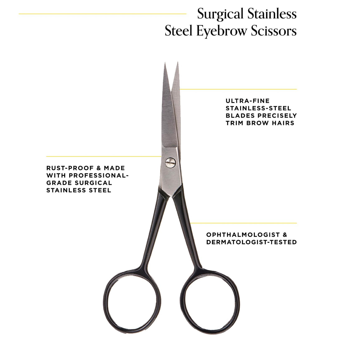 Arches and Halos Surgical Stainless Steel Eyebrow Scissors For Unisex 1 Pc Scissors