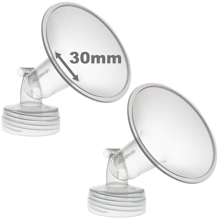 Nenesupply 30mm 2 pc Flanges Compatible with Spectra S2 S1 9 Plus Synergy Gold Breastpump Replacement to Spectra Pump Parts Flange Accessories Wide Mouth Work with Valve Backflow Protector Bottle