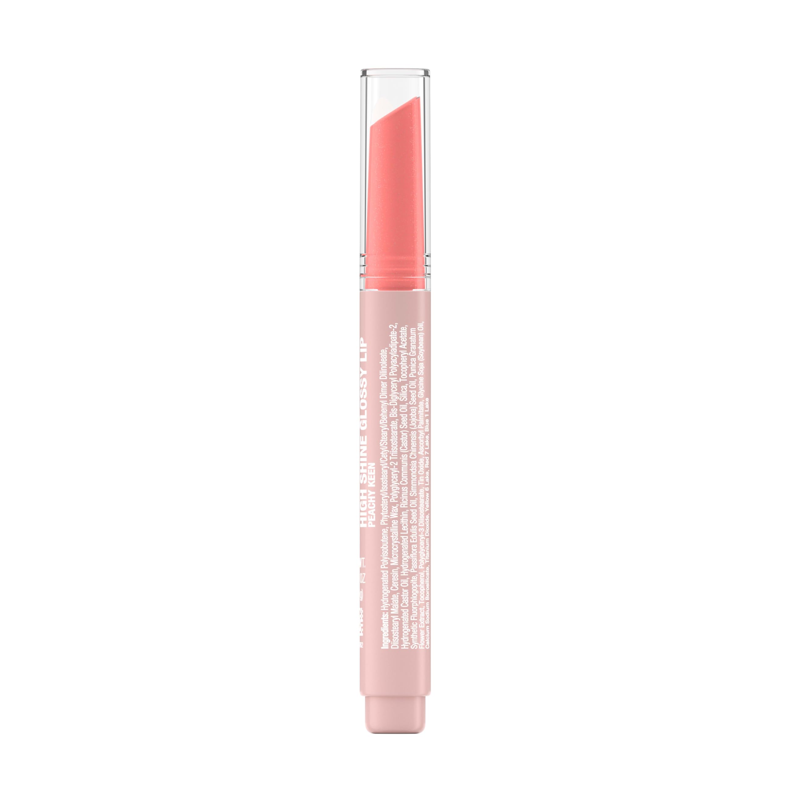 Neutrogena High Shine Glossy Lip, Nourishing Lip Gloss with Maracuja Oil, Antioxidant Vitamin E & Vitamins, Non-Retractable, Buildable Pigmented Color, Peachy Keen Shade, 0.07 oz