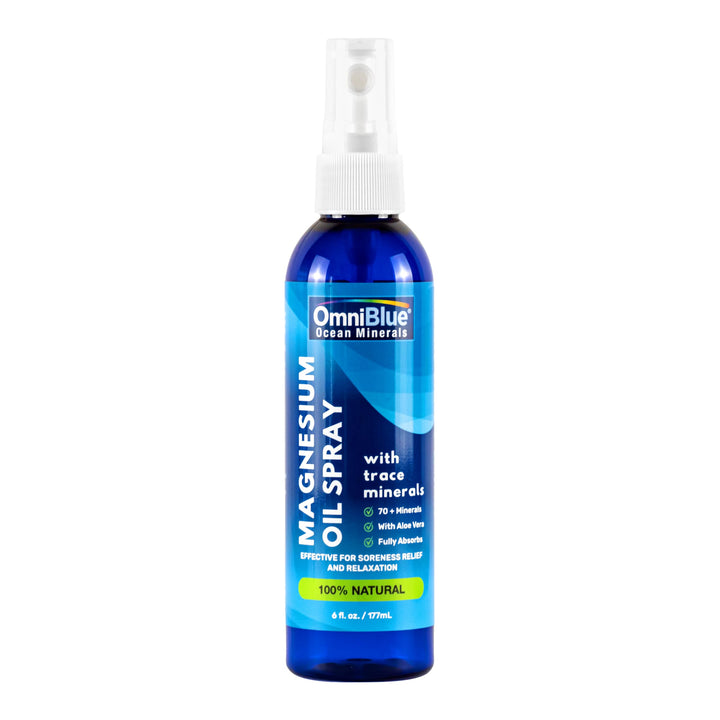 100% Natural Magnesium Oil and Ocean Minerals Spray | Complete Mineral Replenishment | Pure Magnesium | Organic Aloe Vera | Complete Fast Absorption | 6 oz