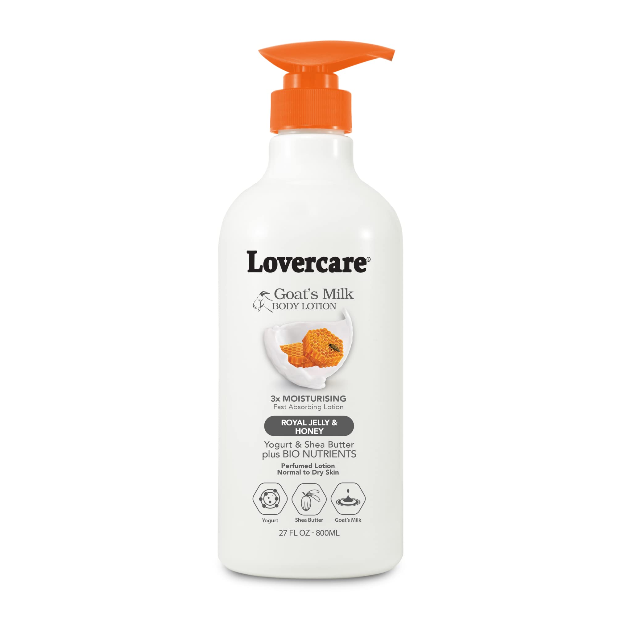 Lovercare Goat Milk Body Lotion for Dry Skin Royal Jelly & Honey 27.05oz (800ml) - Singleââ‚¬¦