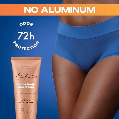 SheaMoisture Whole Body Deo Cream Coconut & Hibiscus 3 count for All-Day Odor Control, with No Aluminum, 2.5 oz