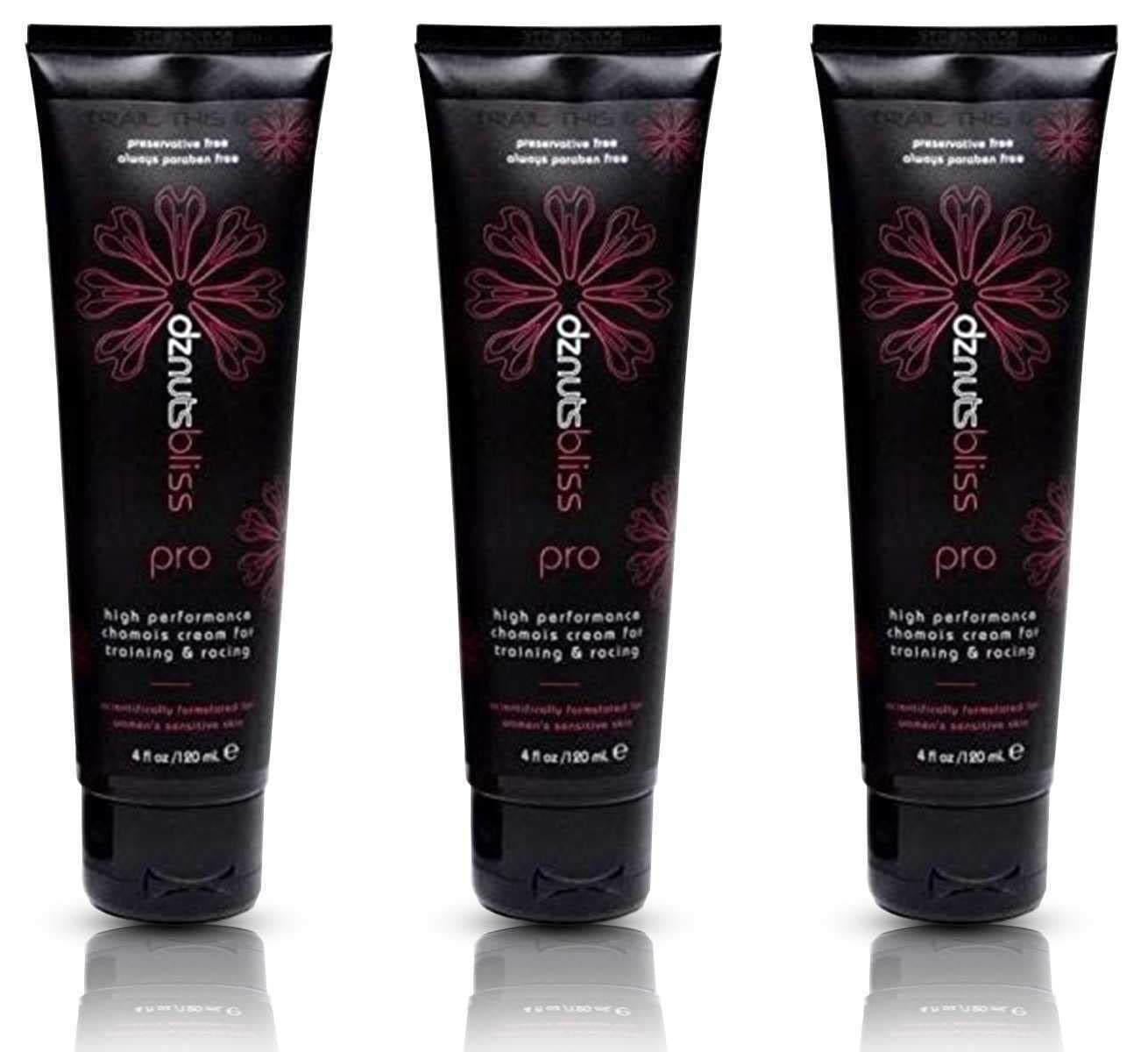 dznuts - Women’s Bliss Chamois Cream - Anti-Chafing for Saddle Sores, Thigh Friction, Skin Irritation - Cyclists, Runners, Triathletes 3 Pack