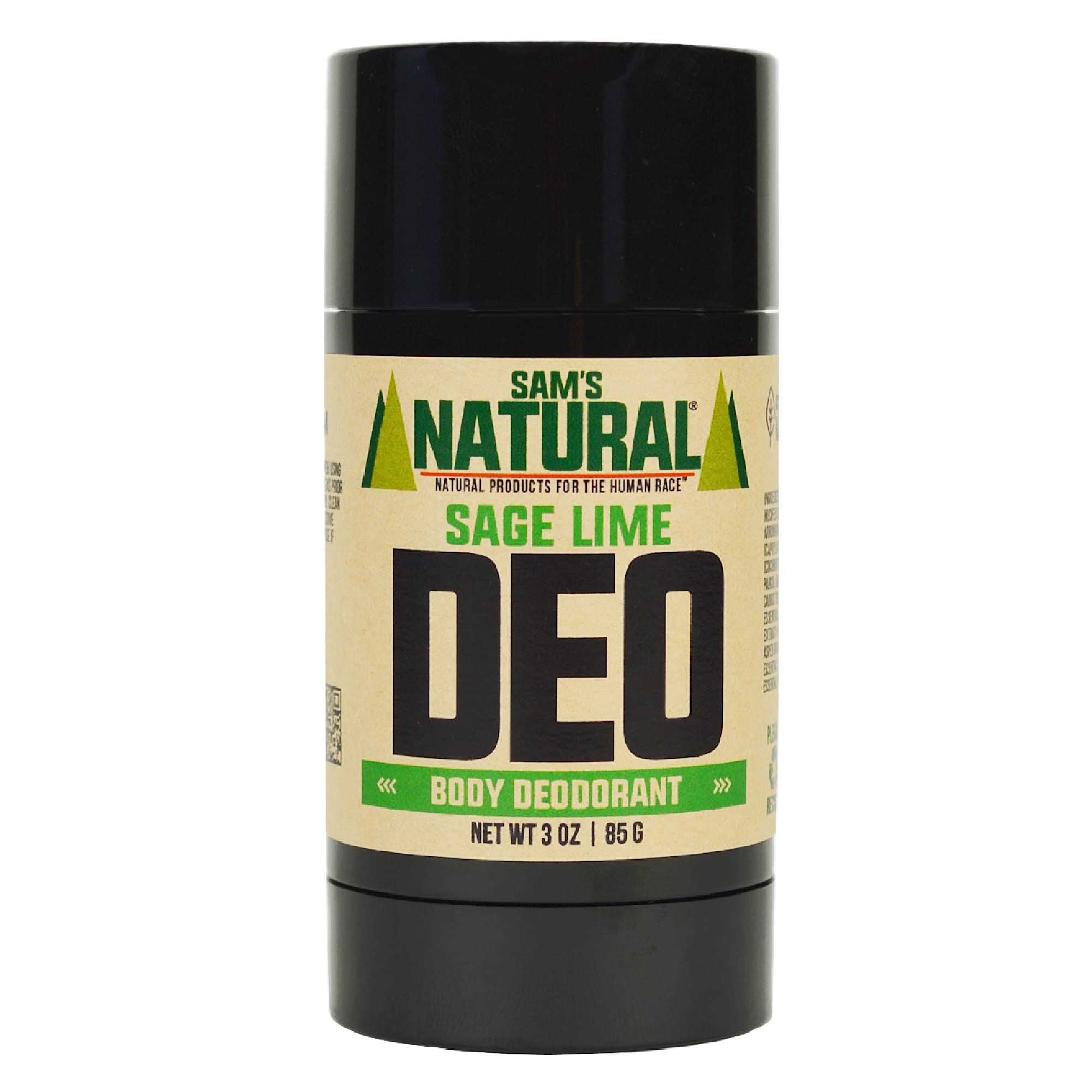 Sage Lime : Sam's Natural Deodorant/Deoderant - Sage Lime 3 oz - Natural - Vegan and Cruelty Free - America's Favorite