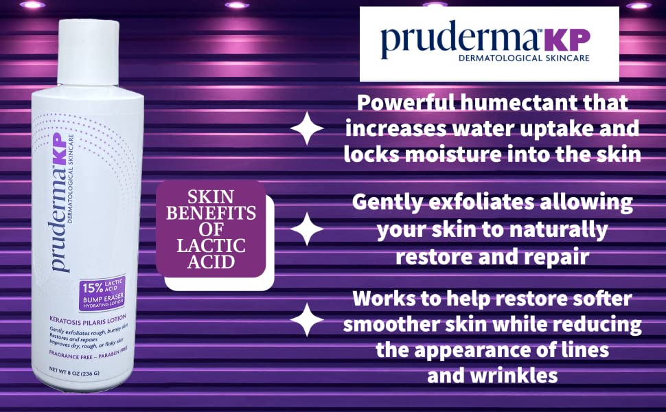 pruderma KP Keratosis Pilaris Treatment, KP Bump Eraser Hydrating lotion, Bumps Be Gone, Moisturizing and exfoliating lotion For Rough and Bumpy Dry Skin For Body, 8 Oz
