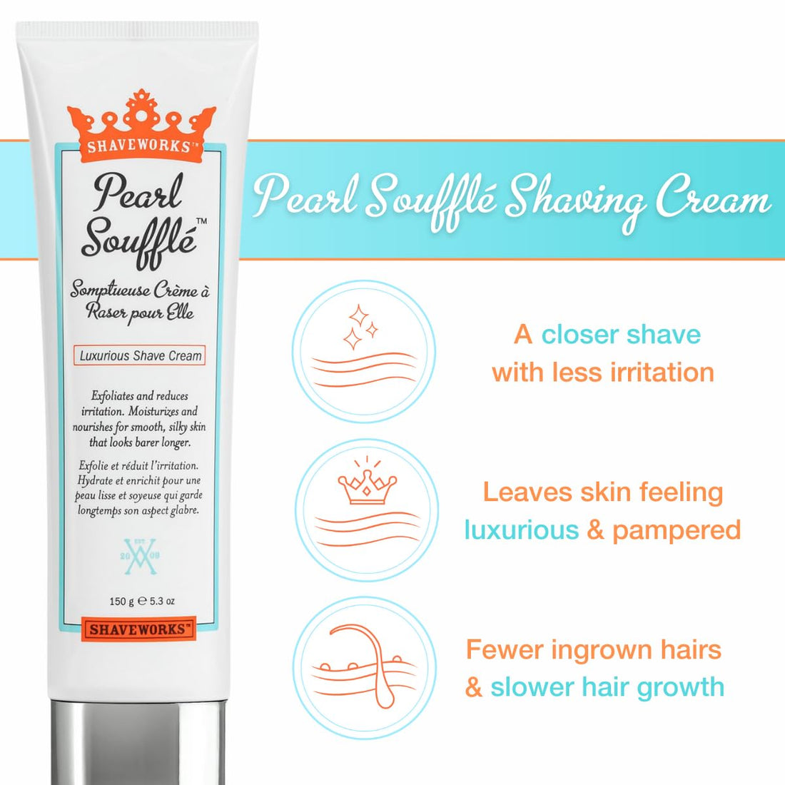 Shaveworks Pearl Souffl Shave Cream, 5.3 oz.