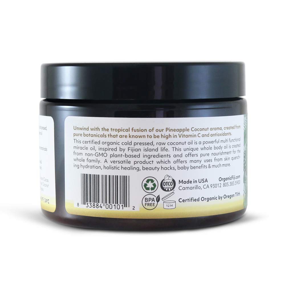 Organic Fiji Moisturizer, Pineapple Coconut, 12-Ounces