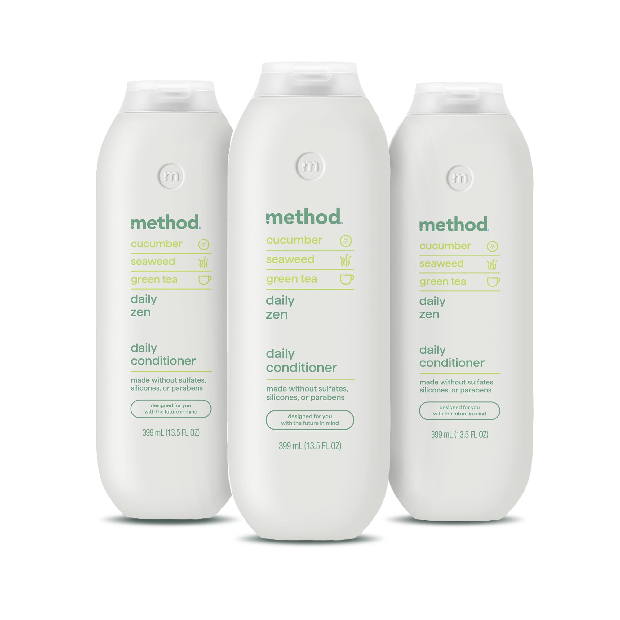 Method Everyday Conditioner, Daily Zen with Cucumber, Green Tea, and Seaweed Scent Notes, Paraben and Sulfate Free, 13.5 oz (Pack of 3)