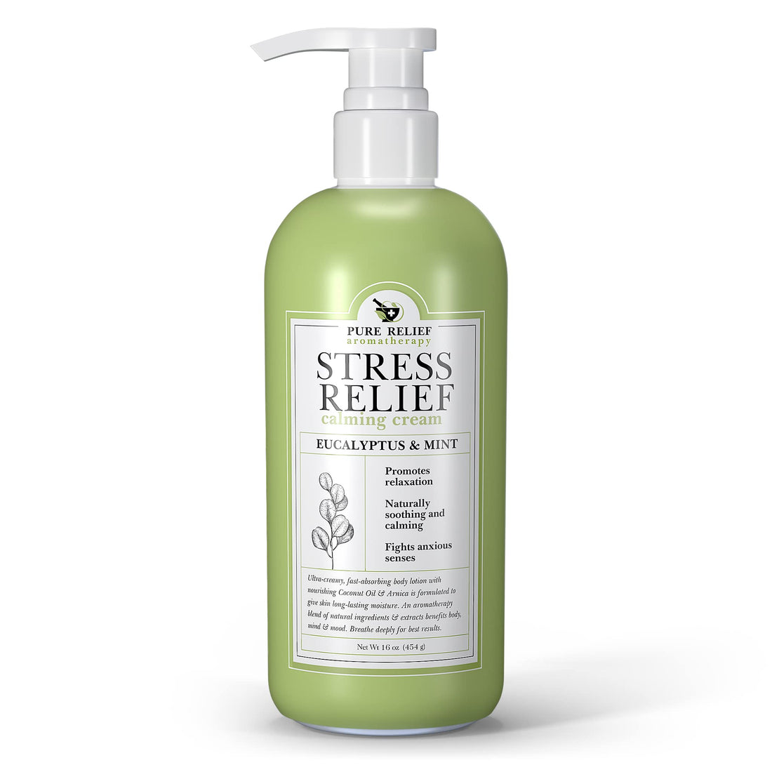Pure Relief Eucalyptus Body Lotion Herbal Skin Care Stress Relief Lotion For Women | Calming Arnica, Coconut Oil, & Mint Lotion | Aromatherapy Dry Skin Moisturizer & Arnica Bruise Body Cream,16 Oz