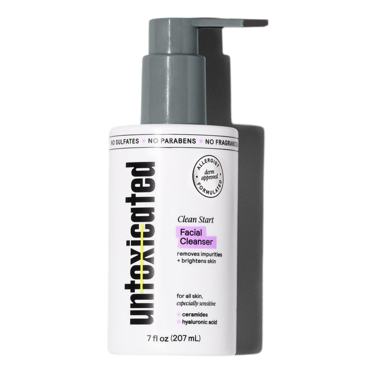 Untoxicated Face Wash - Gentle & Hydrating Face Cleanser for Sensitive Skin - Ceramides, Hyaluronic Acid & Glycerin - No Common Irritants - Non-Foaming - Soap Free - Fragrance Free - 7 Ounce