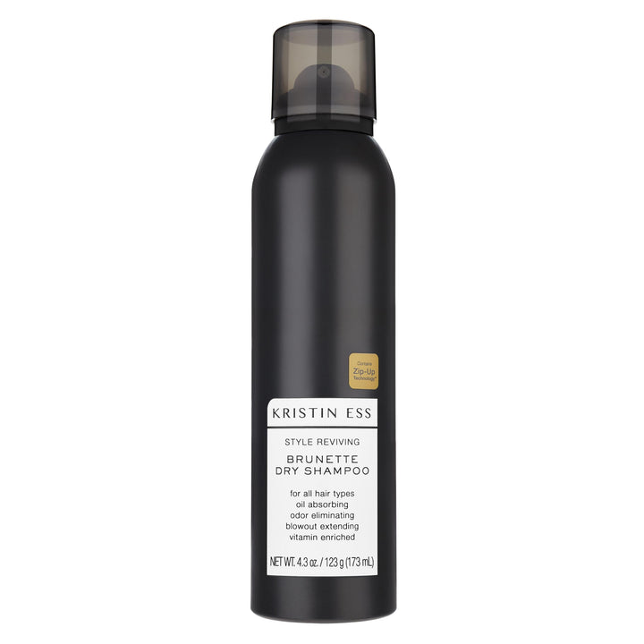 Kristin Ess Hair Brunette Dry Shampoo for Dark + Brown Hair with Vitamin C for all Hair Types - Oil Absorbing + Time Saving Dry Shampoo Powder Spray for all Hair Types, Vegan, 4 fl. oz.