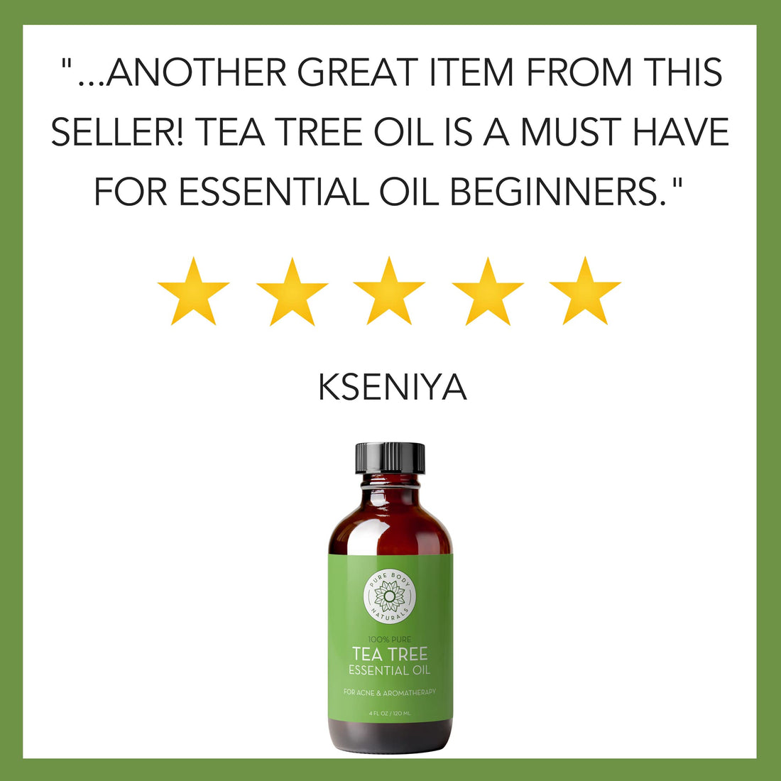 Tea Tree Essential Oil, 4 Fl Oz with Dropper - Undiluted Therapeutic Grade for Your Face, Skin, Hair and Diffuser - 100% Pure Melaleuca Oil for Acne, Toenails - by Pure Body Naturals