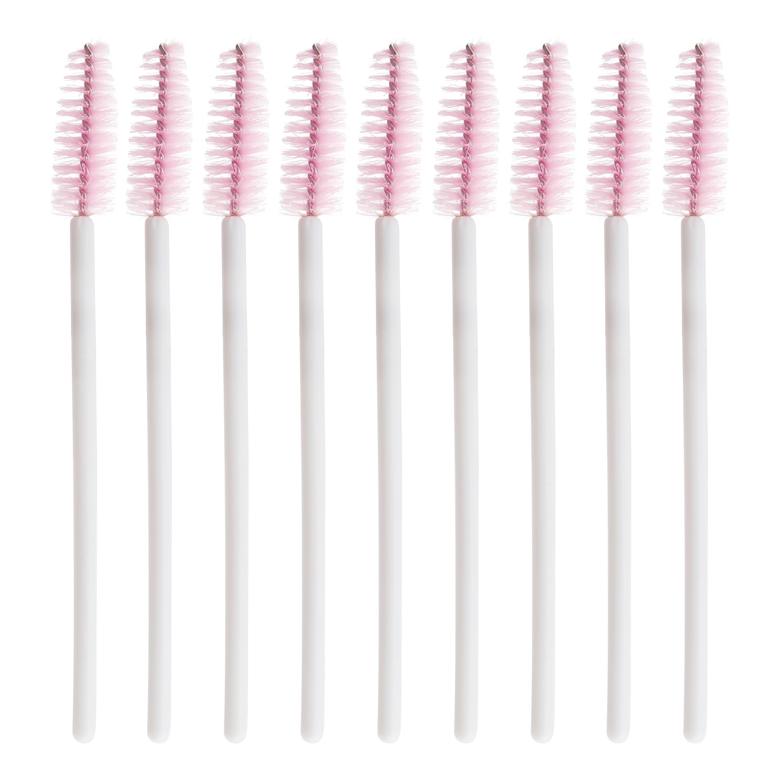 300 Pcs Set Mascara Wands Disposable Eye Lash Brushes for Eyelash Extensions Makeup Applicator Tool Bulk, White/Pink
