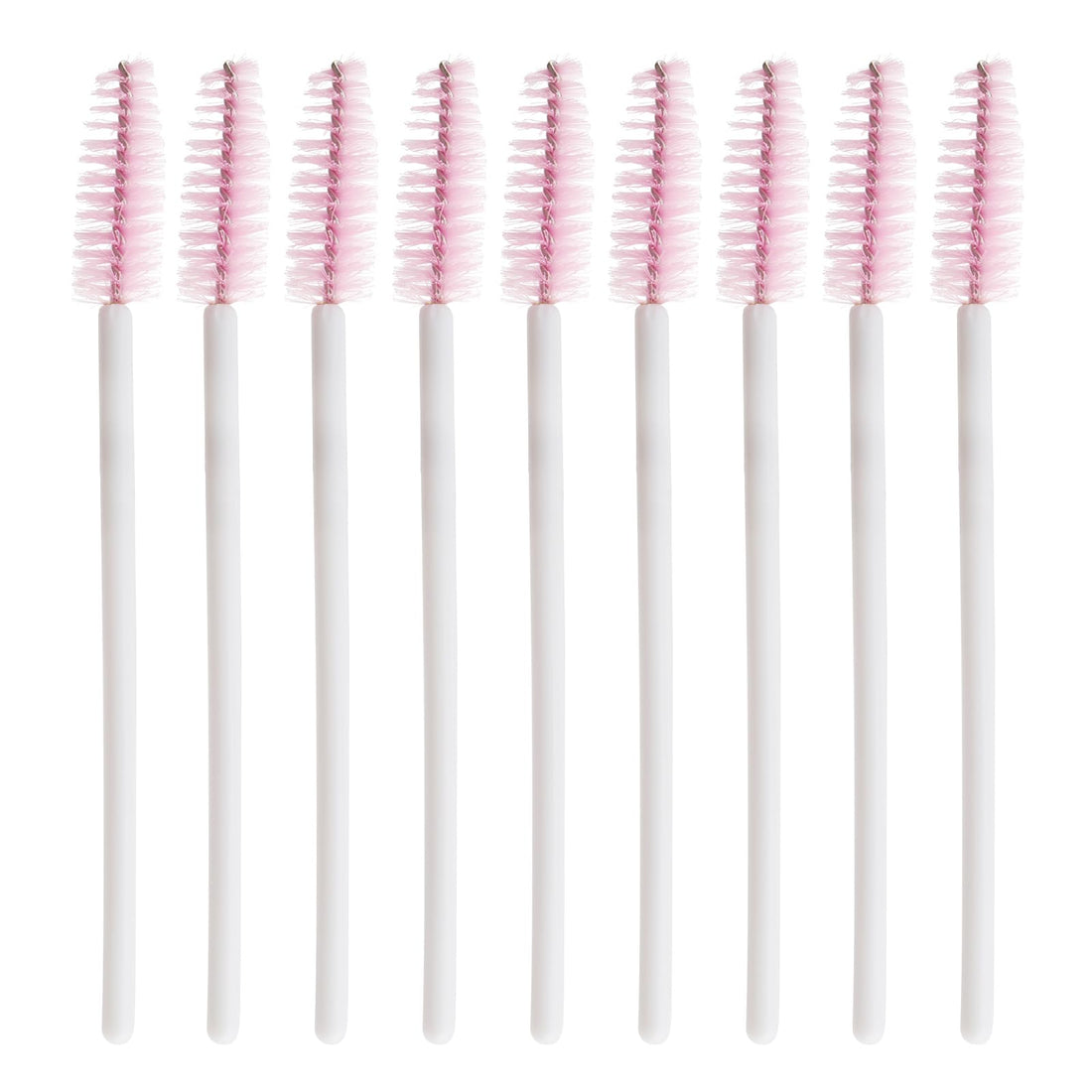 300 Pcs Set Mascara Wands Disposable Eye Lash Brushes for Eyelash Extensions Makeup Applicator Tool Bulk, White/Pink