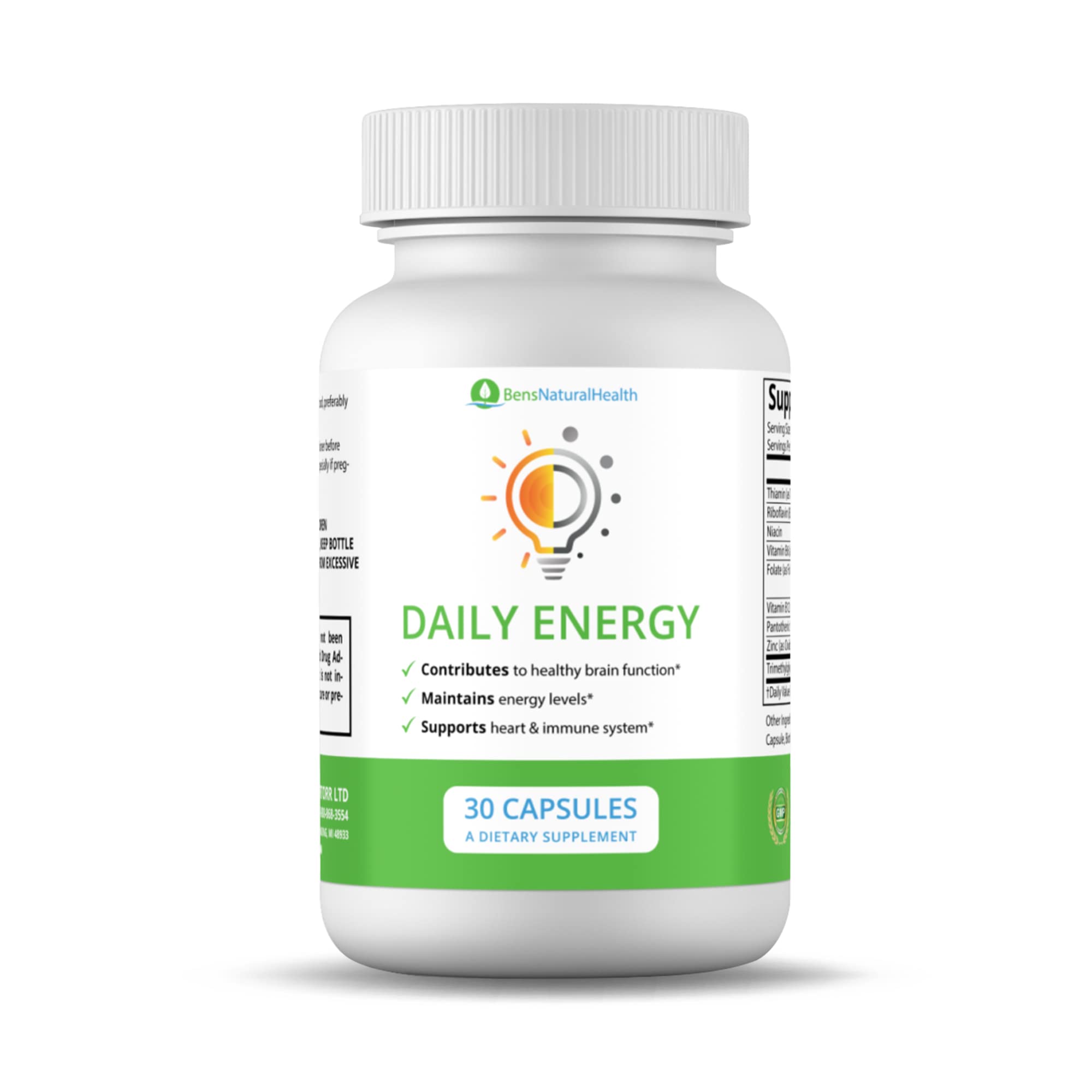 Vitamin B Complex Energy Supplements - Daily TMG Supplements with B Complex Multivitamin for Energy - Memory Booster and Mood Support Herbal Vitamins - B Complex Vitamins for Women (1 Month Supply)