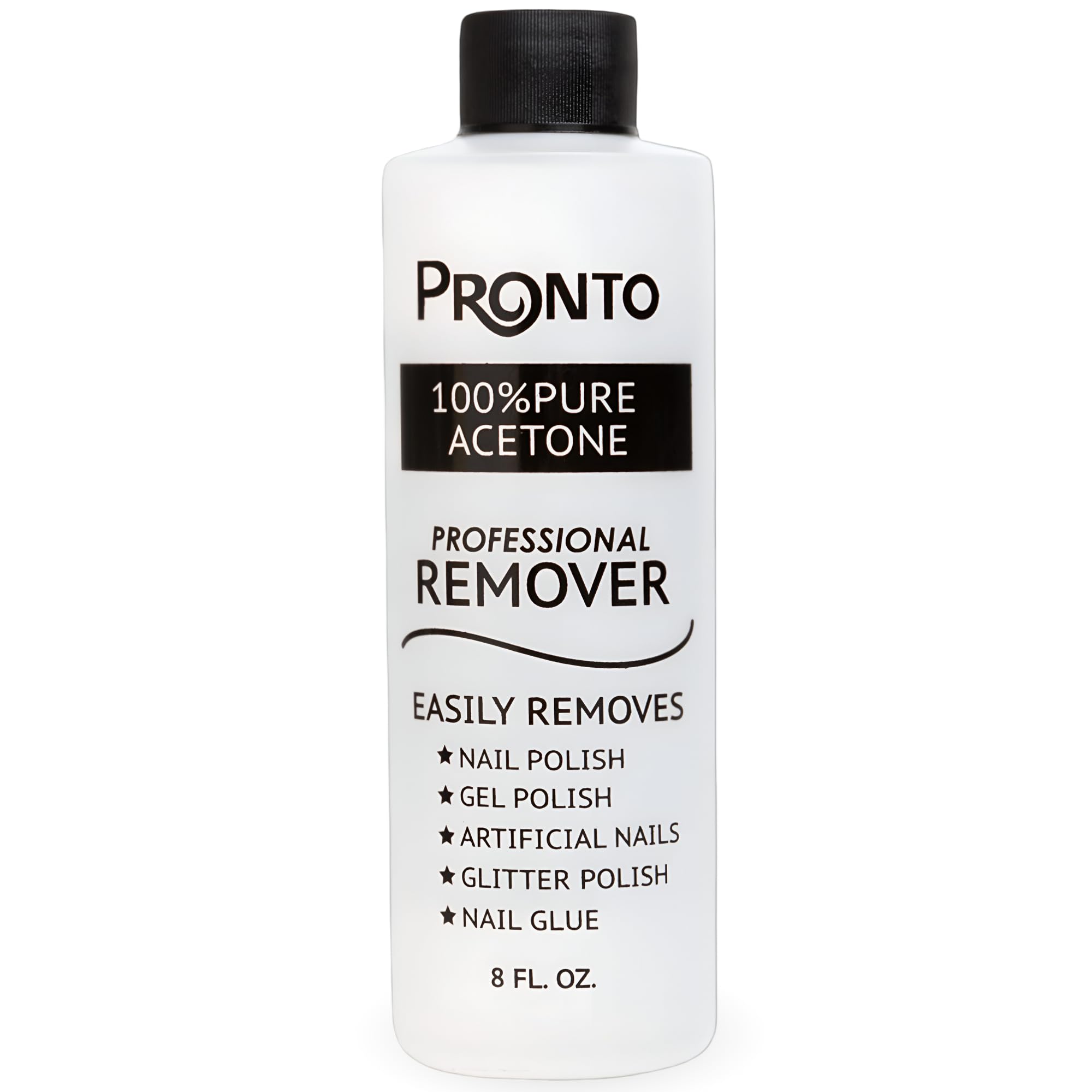 Pronto 100% Acetone Gel Nail Polish Remover - Gel Polish Remover for Nails | Acetone Nail Polish Remover For Nails for Removal of Glue, Gel, Acrylic & Dip | Gel Polish Remover, 8 Fl oz