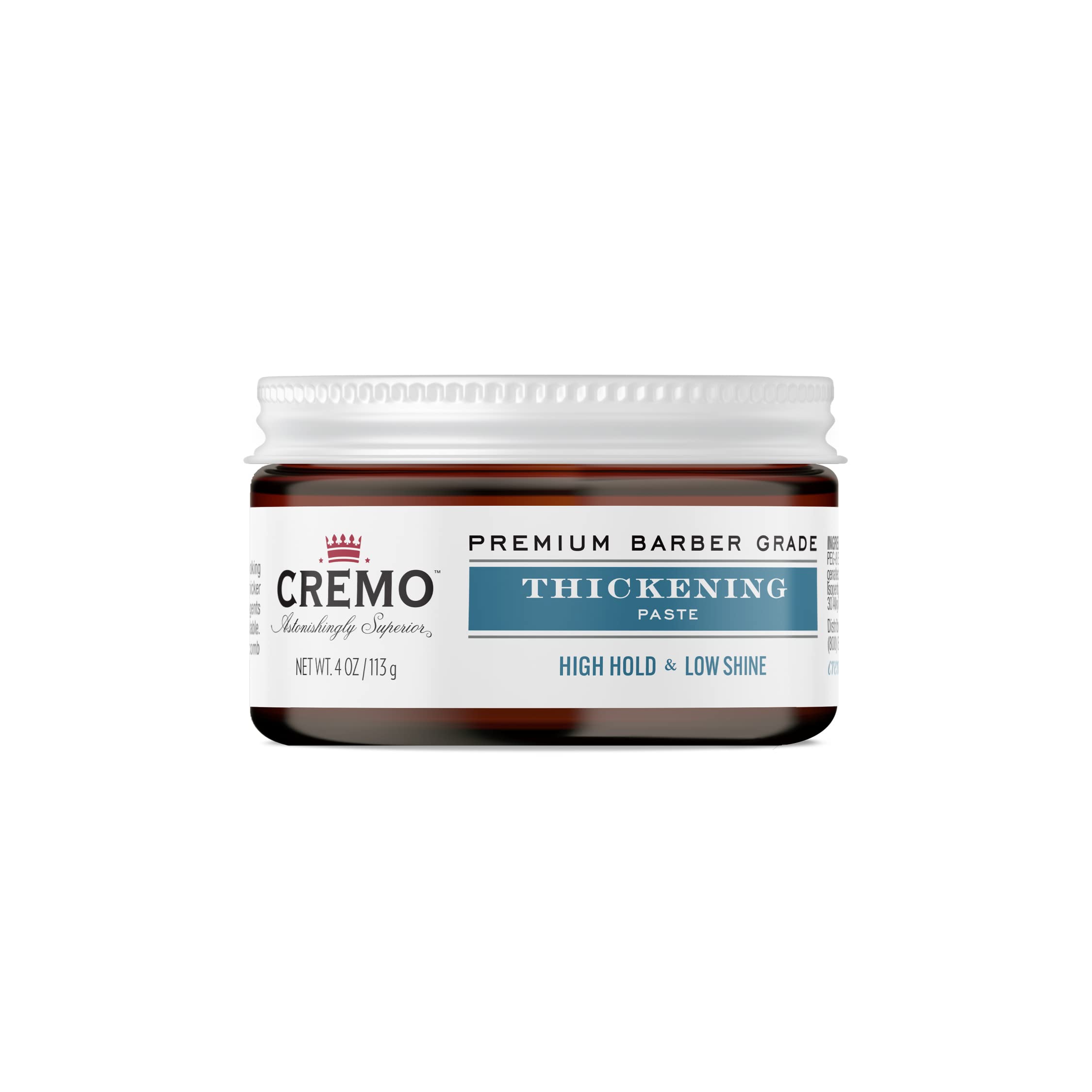 Cremo Barber Grade Hair Styling Thickening Paste, High Hold, Low Shine, 4 Ounce