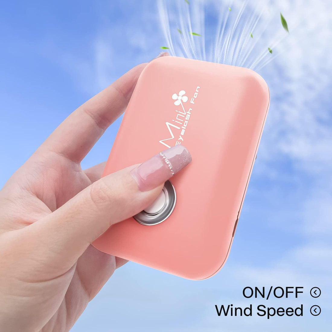 Buqikma Eyelashes Rechargeable Fan, Mini Lash Fan Eyelash Extensions Portable USB Handheld Fan Dryer Air Conditioning Blower for Eyelash Extension Supplies (Pink)