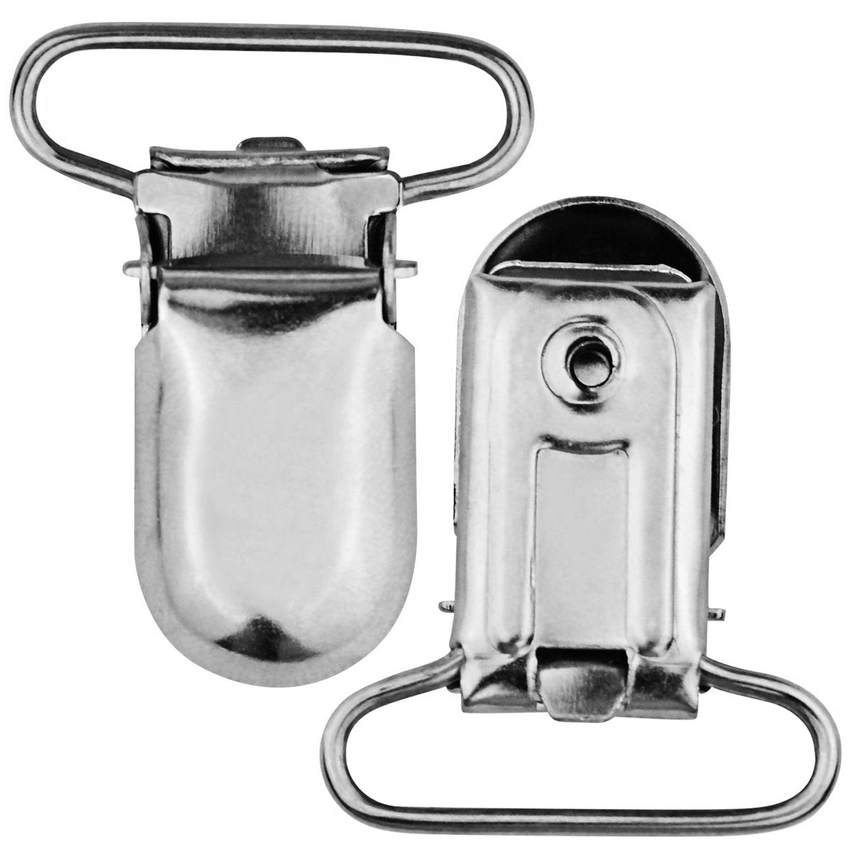 50pcs 1 Pacifier Suspender Clips, Marrywindix Pacifier Clips for Making Pacifier Holders Bib Clips Toy Holder Silver