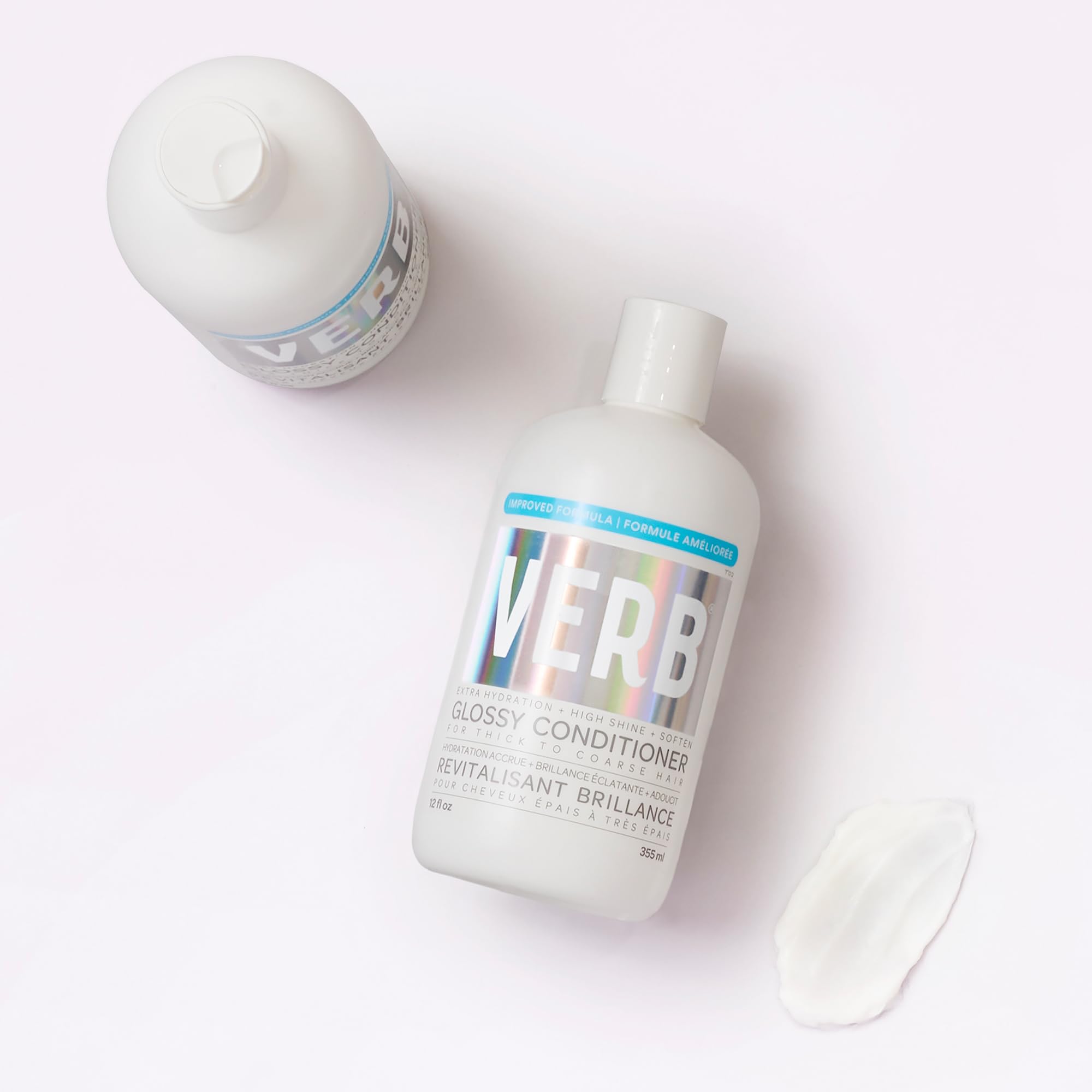 VERB Glossy Conditioner, 12 fl oz – Conditions, Detangles + Adds High Shine for Thick to Coarse Hair – Sulfate, Paraben and Gluten Free.