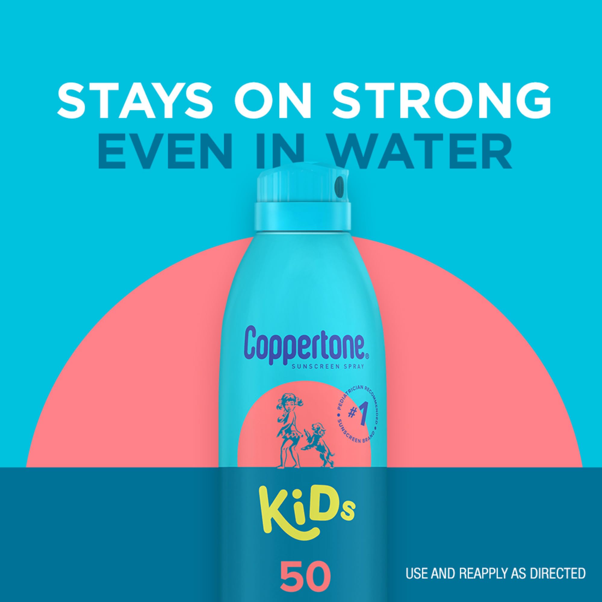 Coppertone KIDS Sunscreen Continuous Spray SPF 50 (5.5 Ounce, Pack of 2) (Packaging may vary)