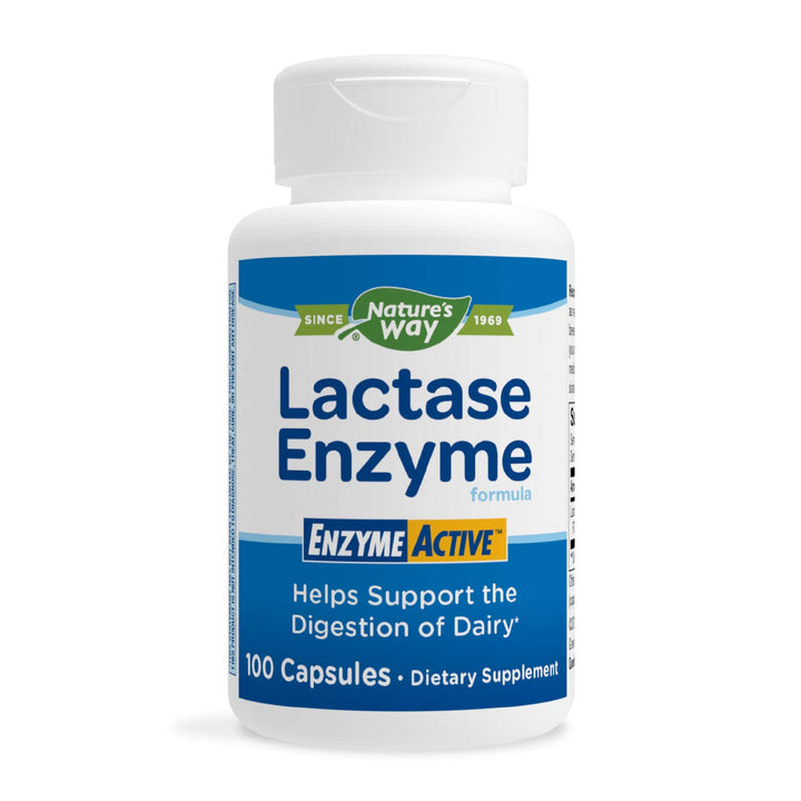 Nature's Way Lactase Enzyme, Digestive Enzymes*, Supports The Digestion of Dairy*, 690 mg lactase per 3-Capsule Serving, 100 Capsules (Packaging May Vary)