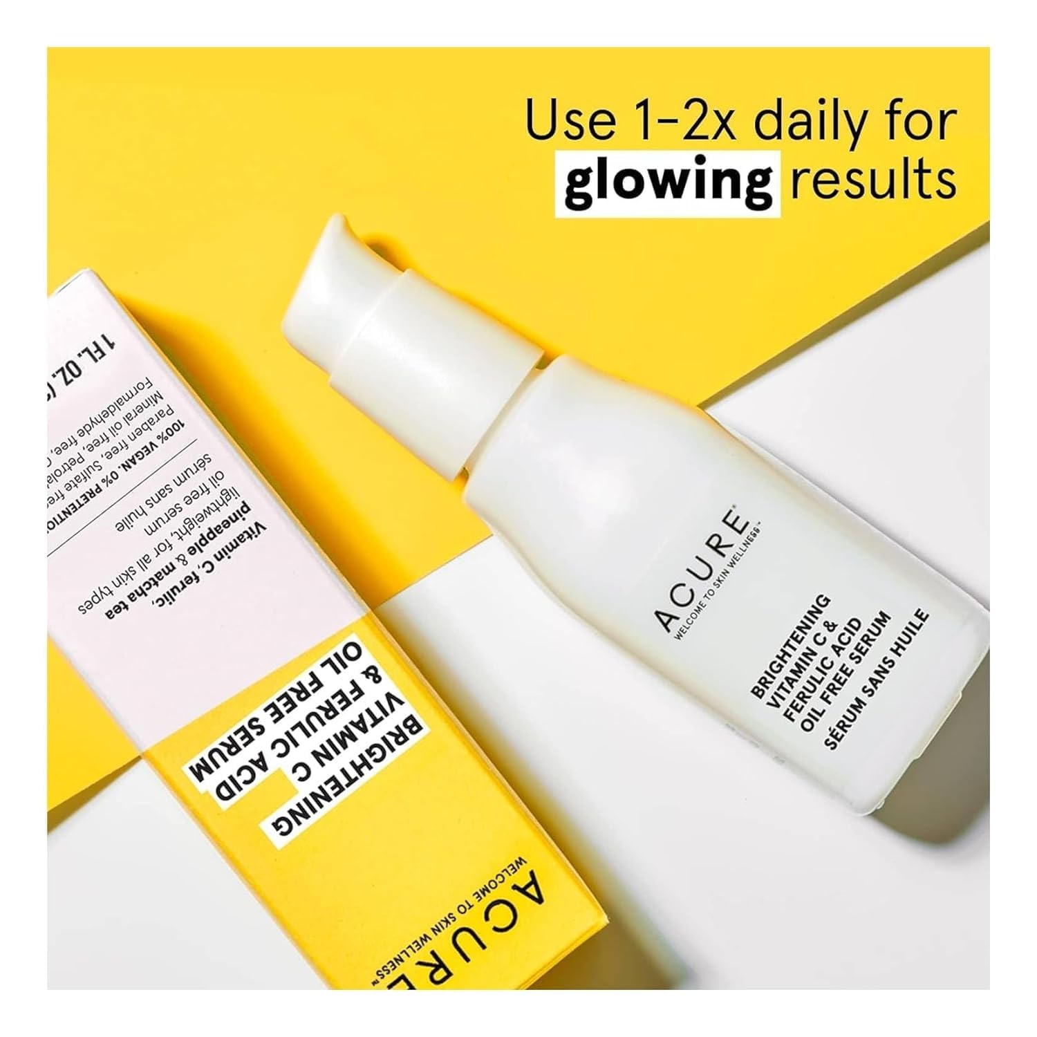 ACURE Brightening Vitamin C & Ferulic Acid Oil Free Serum, 1 OZ