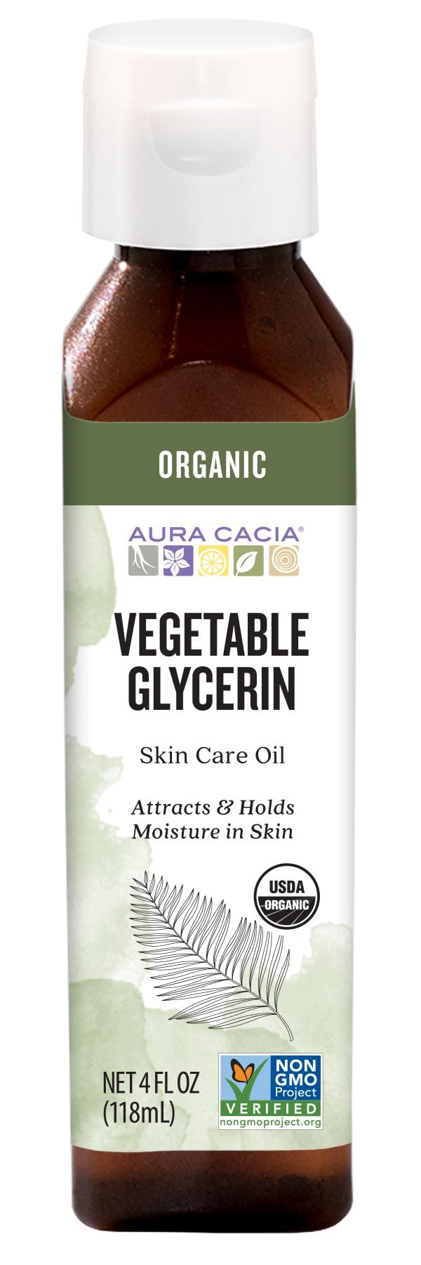 Aura Cacia, Organic, Skin Care, Vegetable Glycerin, 4 fl oz (118 ml)