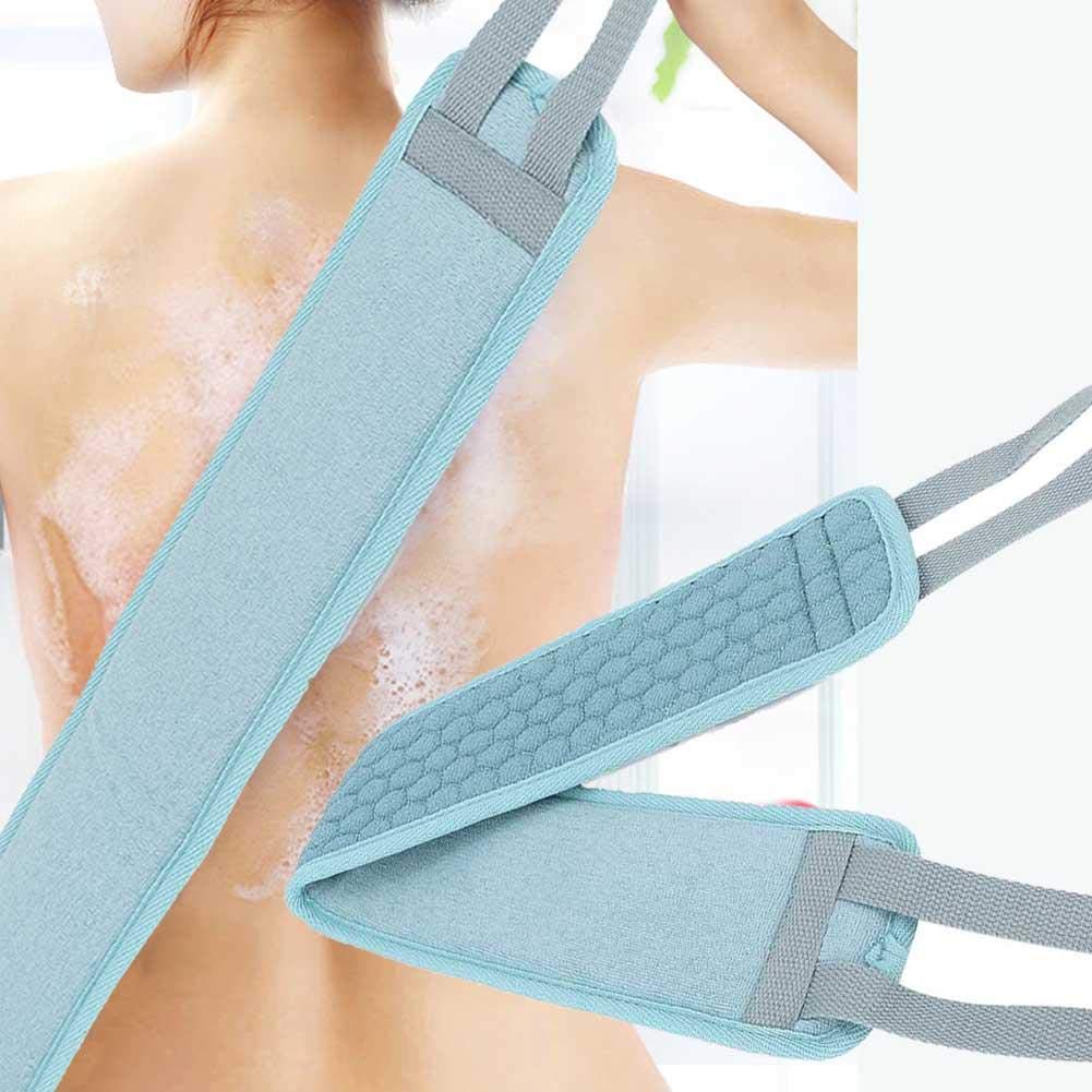 Exfoliating Loofah Back Scrubber, Double-Sided Scrubbing Belt, Delaying Skin Aging, Men and Women Washing Back Cushion