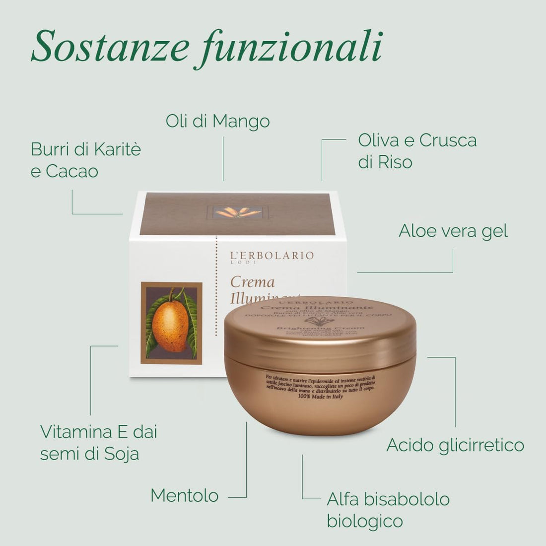 L'Erbolario Sun and Open Air - Brightening Body Cream with Mango Oil