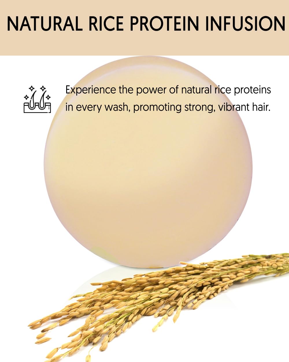 Rice Water Shampoo Bar for Hair Strengthening and Repair - Sulfate-Free, Vegan Formula with Nourishing Oils - Solid Shampoo for Healthy Locks, Thinning Hair and Color-Treated Hair, 3.2 oz