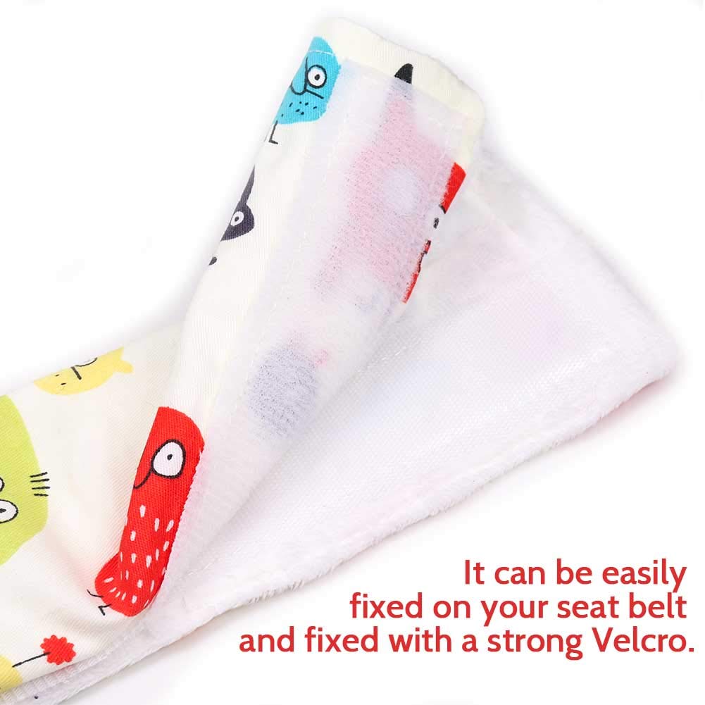 DILIMI Baby Car Seat Neck Cover, 2Pcs Spaceship Car Seat Belt Cover Pad, Shoulder Strap Protectors, Seat Belt Covers Cushion for Boy Girl (Litter Monster)