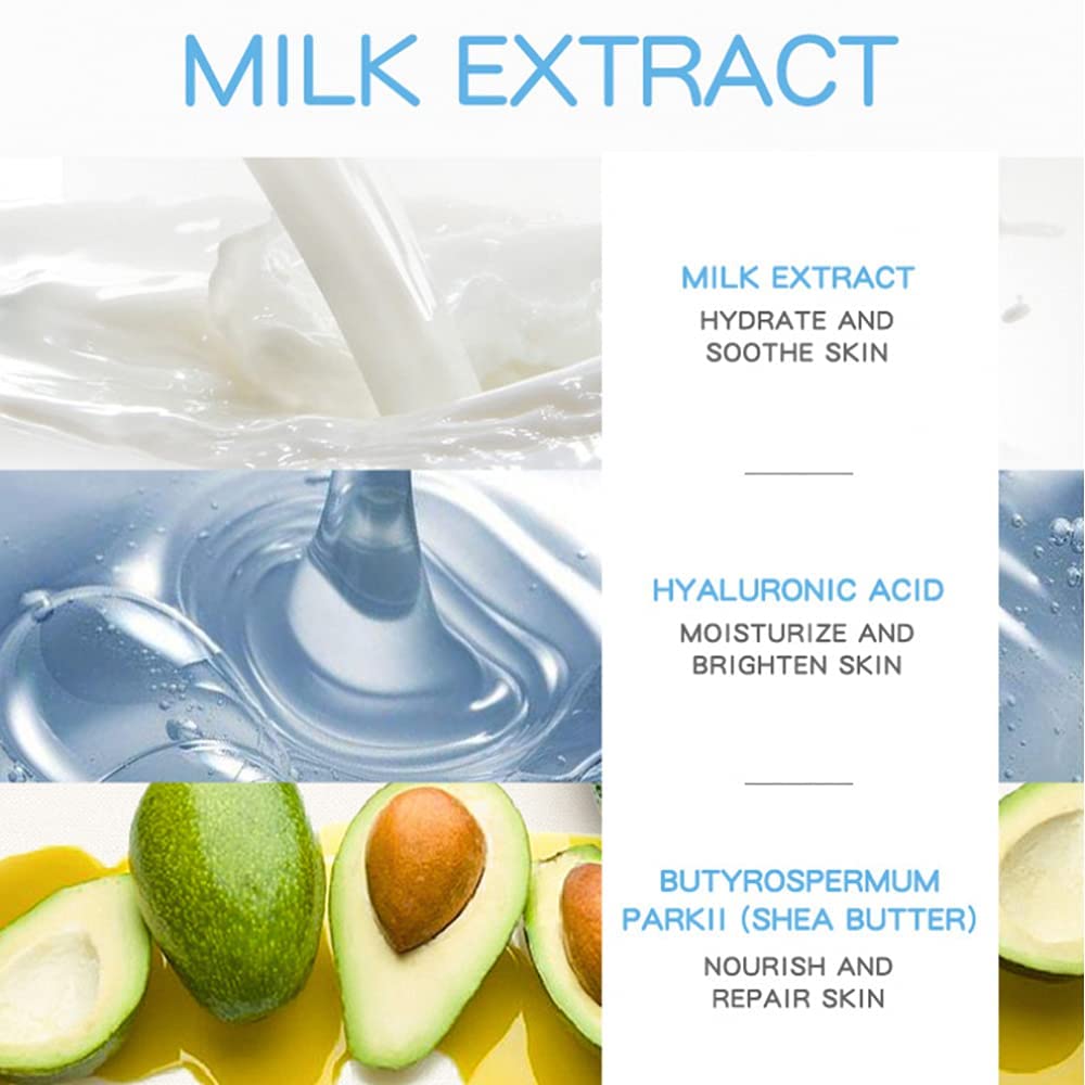 Face Milk Cream Moisturizing Nourish Skin, Repair Face Moisturizer to Hydrating & Smooth Dry Skin, Firm and Brighten Skin, Day and Night Cream for Girl Women Beauty Skin Daily Care Milk Facial Cream