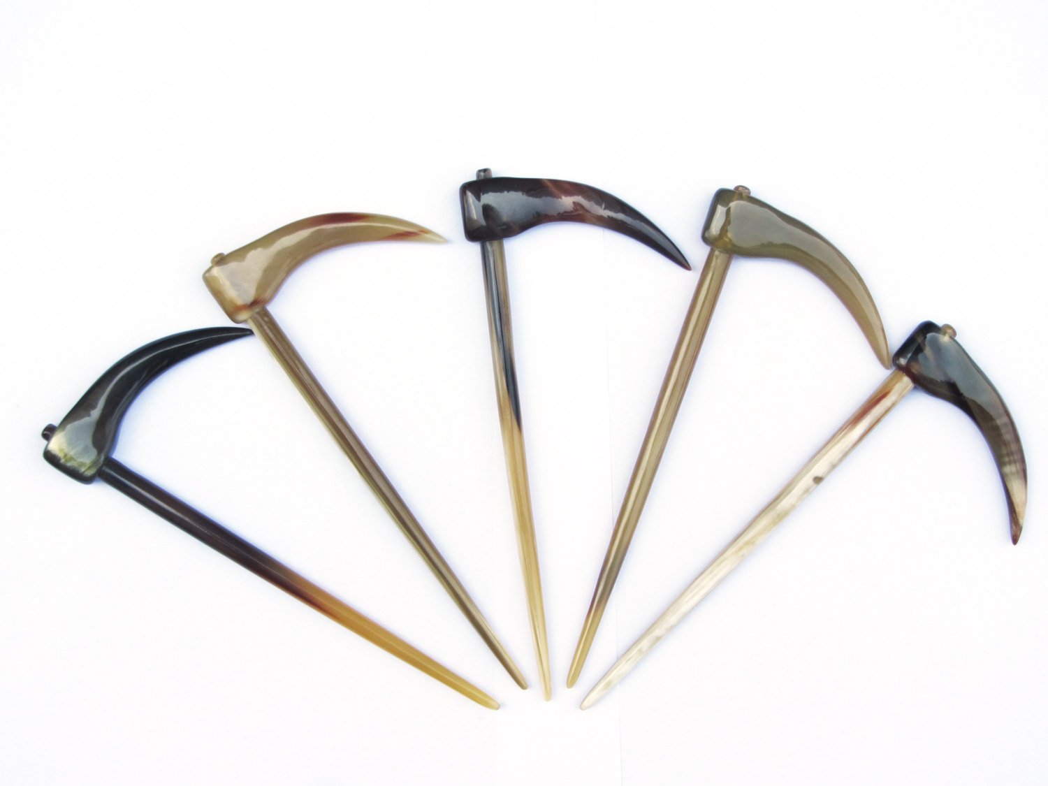 Marycrafts Translucent Death Scythe Buffalo Horn Hair Stick, Hairstick, Hair Pin, Hairpin, Hair Accessory, Hair Toy Handmade 6.69