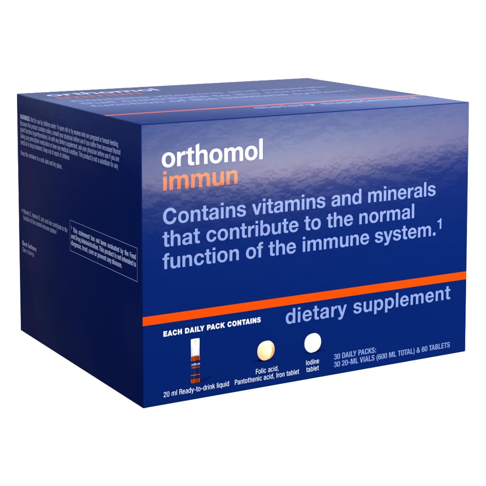 Orthomol Immun Vial, Immune Support Supplement,Capsule 30-Day Supply, Vitamins A, B, C, D, E, Zinc, Iodine