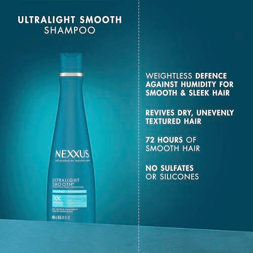 NEXXUS Ultralight Smooth Shampoo for Dry and Frizzy Hair Weightless Smooth Hair Treatment to Block Out Frizz 13.5 fl oz