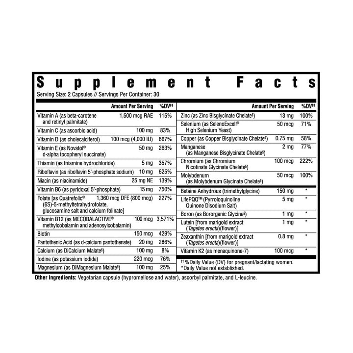 Seeking Health Prenatal Essentials, Methylated Bioavailable Folate and B12, Vitamin D3 and K2, Key Nutrients to Support Pregnancy and Breastfeeding, Vegetarian (60 Capsules)*