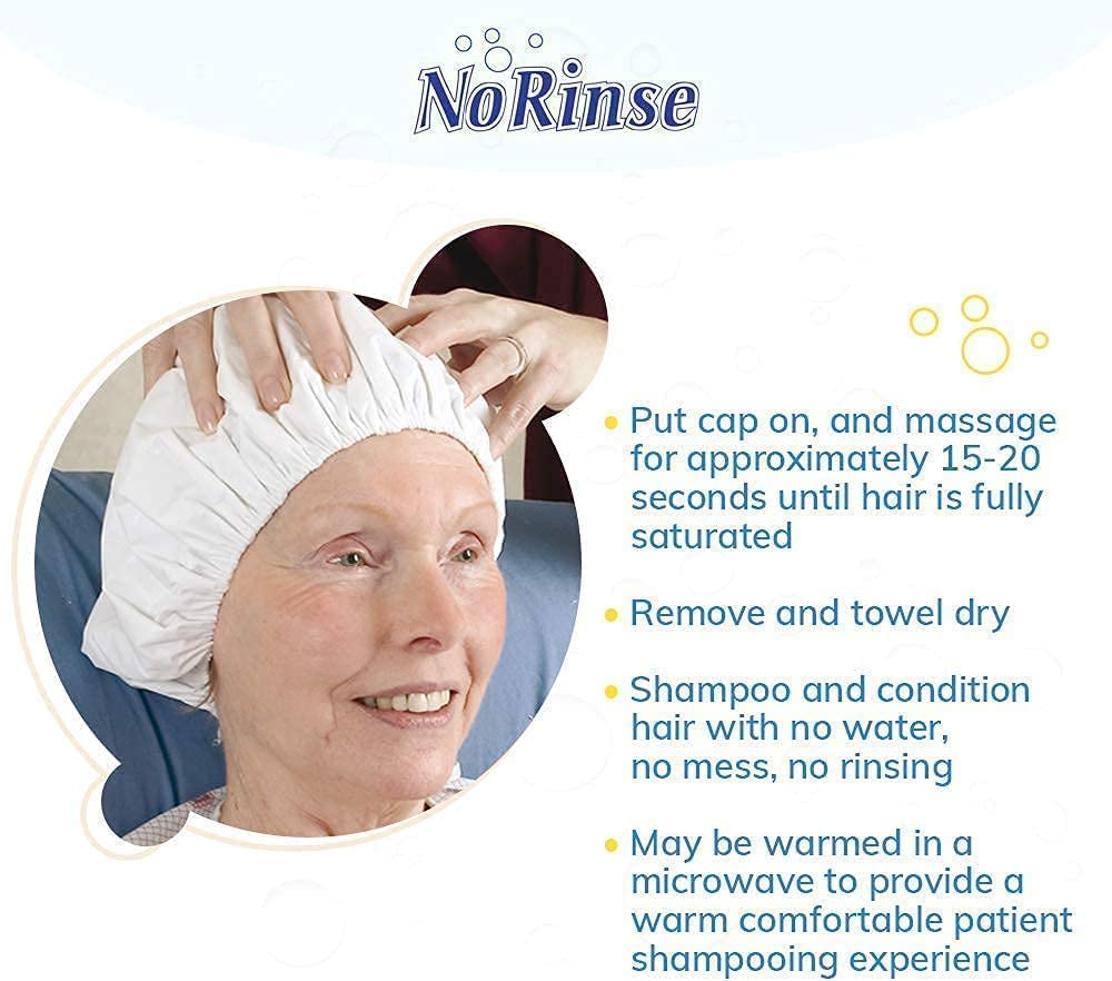No-Rinse Shampoo Cap by Cleanlife Products, Shampoo and Condition Hair with No Water or Rinsing - Microwaveable, Latex-Free and Alcohol-Free