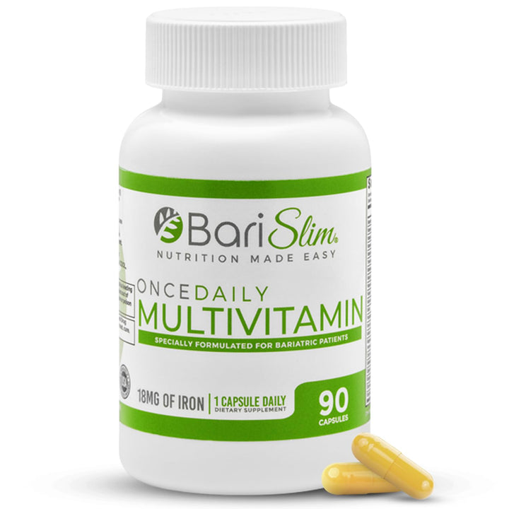 BariSlim Once Daily Bariatric Multivitamin Capsule - 18mg of Iron - Bariatric Vitamin & Supplement for Post Bariatric Surgery Including Gastric Bypass & Gastric Sleeve | 90 Day Supply