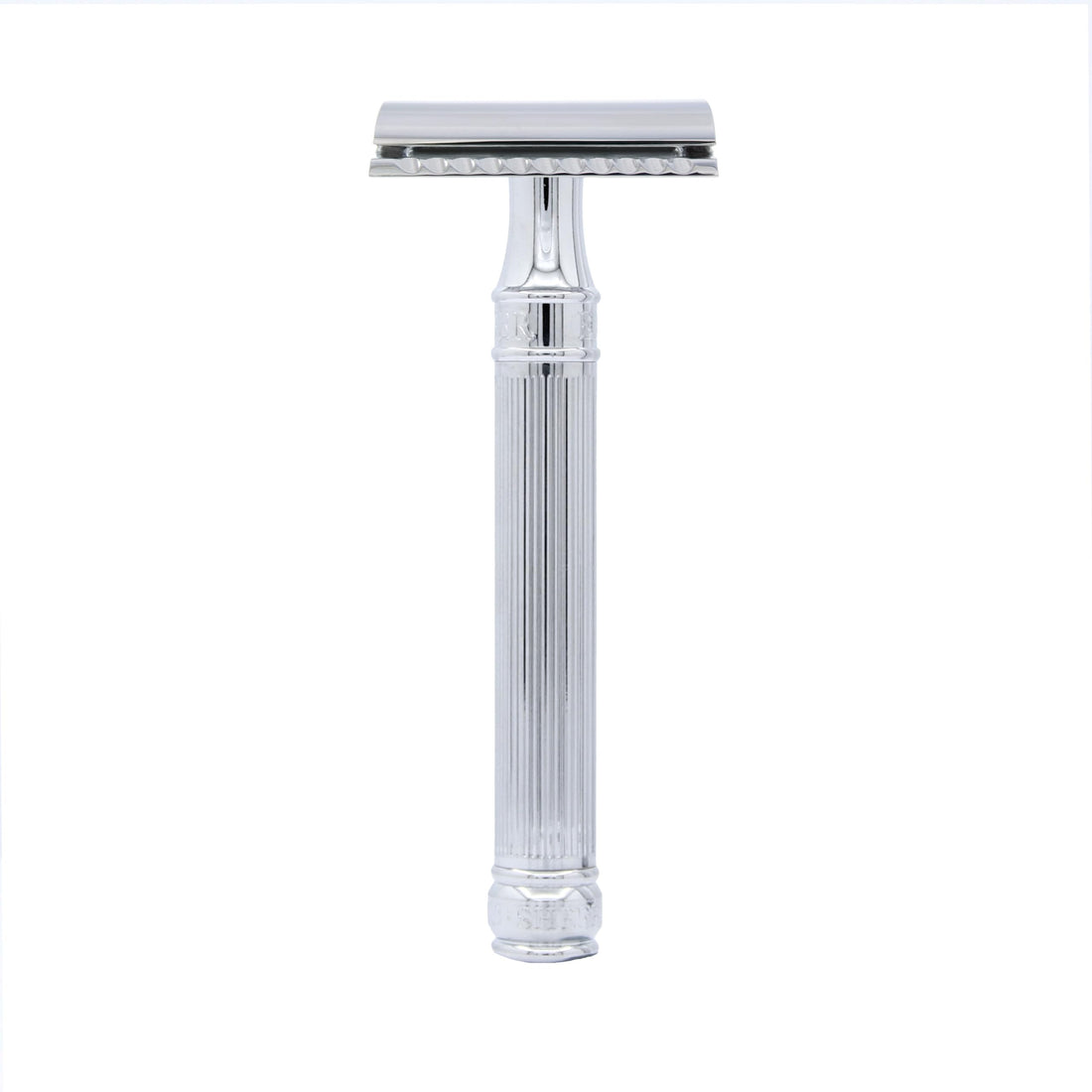 Edwin Jagger Chrome Lined Double Edge Razor - Long Handle