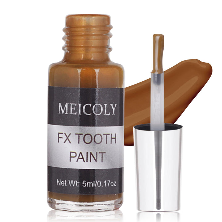 MEICOLY Nicotine Tooth Paint, Rotten Decayed Cruddy Missing Teeth Makeup, Professional Cosplay, Temporary Paint for Halloween SFX Special Effects, Dry Fast, Safe for Mouth, Long Lasting