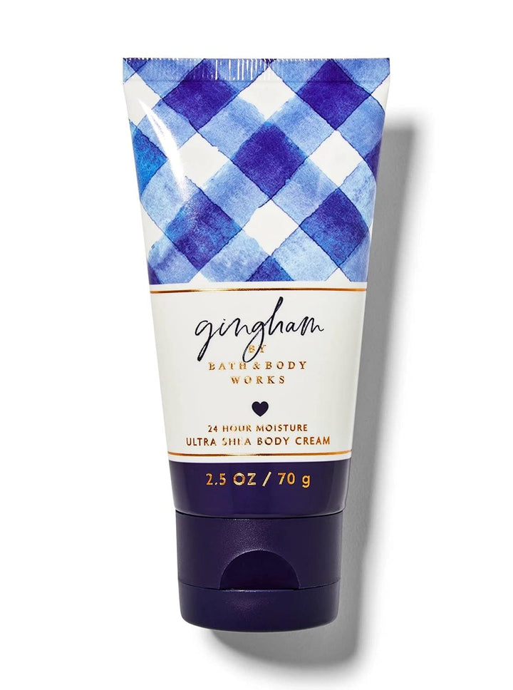 Bath and Body Works Travel Size Body Care - 2.5 Oz 24 Hour Moisture Body Cream (Gingham)