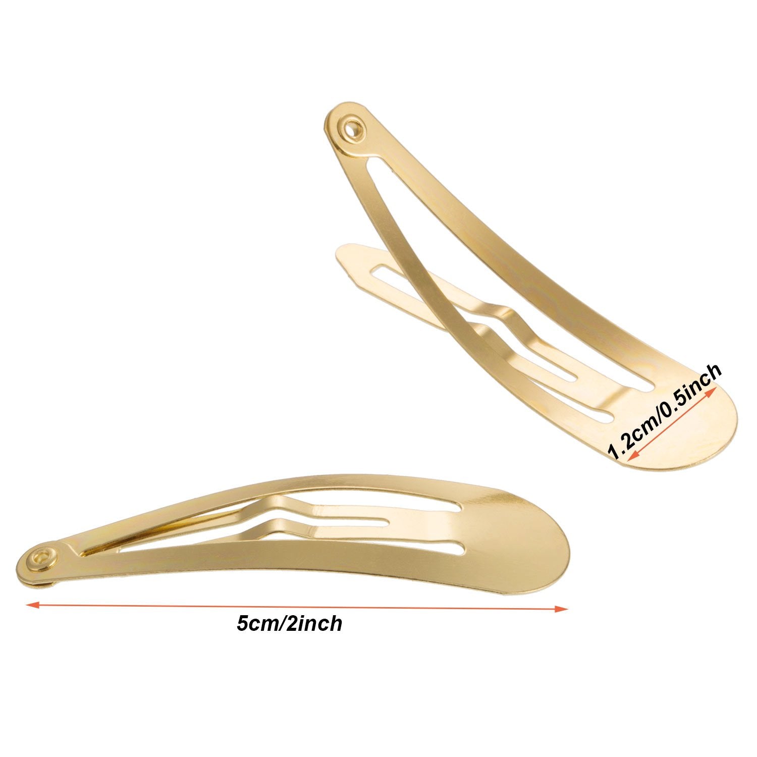 Gold: Hotop 50 Pack Snap Hair Clips Hair Barrettes For Kids, Girls And Women, 50 Mm (Gold)
