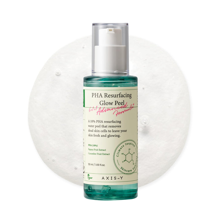 AXIS-Y PHA Resurfacing Glow Peel - 10% PHA Fruit Extract Mild Peeling Gel Exfoliator Pore Minimizer for Face - Vegan Korean Skin Care Glass Skin Face Peel - 1.69 fl. oz.