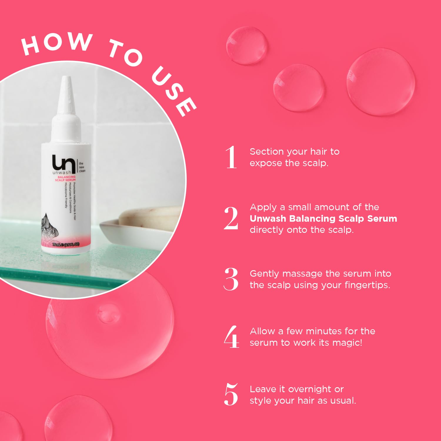 Unwash Balancing Scalp Serum for Unisex - 2.5 oz Serum