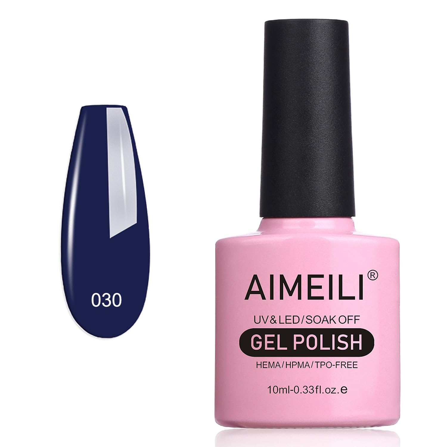 AIMEILI Shellac Soak Off UV LED Gel Nail Polish - Navy Seals (030) 10ml