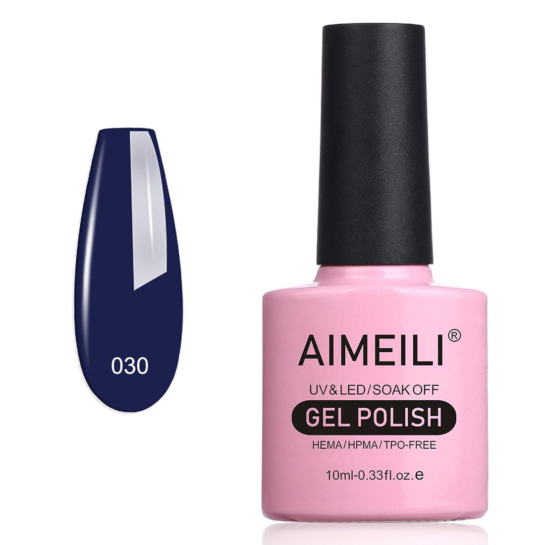 AIMEILI Shellac Soak Off UV LED Gel Nail Polish - Navy Seals (030) 10ml