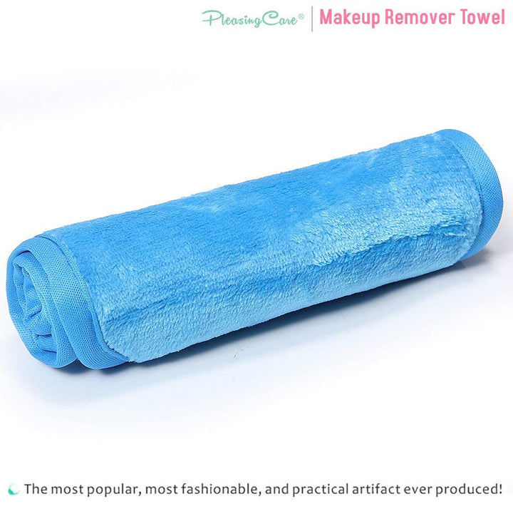 Makeup Remover Cloth Clean Towel, Reusable Facial Cleansing Towel - Chemical Free, Remove Makeup Instantly with Just Water - Money-Back Satisfaction Guaranty (1 Blue)